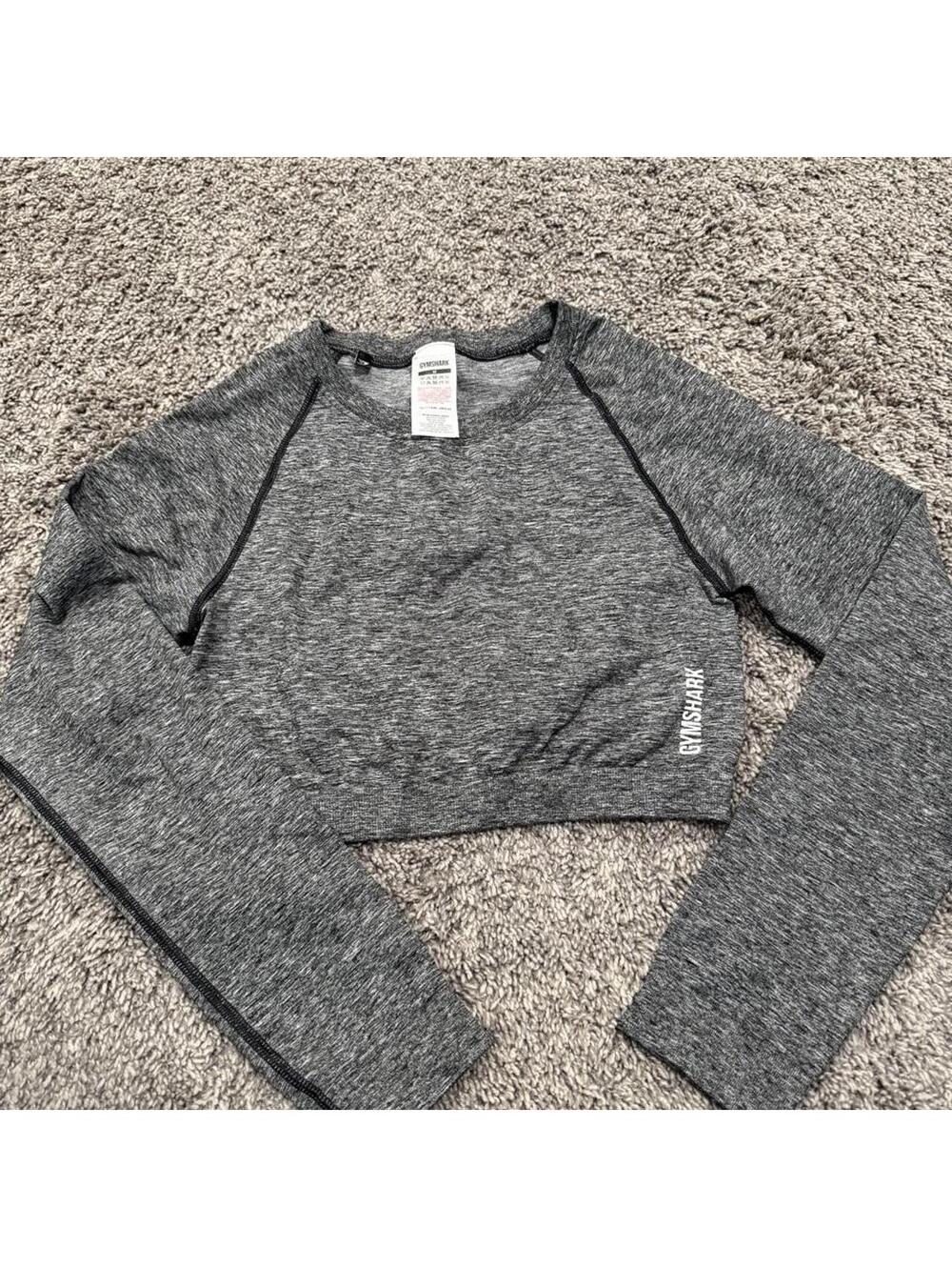 Gymshark Women's Long Sleeve Crop Top Heather Gray Medium